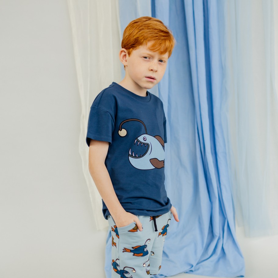 CARLIJNQ Carlijnq Anglerfish - T-Shirt With Print Blue Shirts