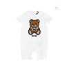 Moschino Moschino Baby Short Sleeve Romper With Collar Bear Gift Box Romper