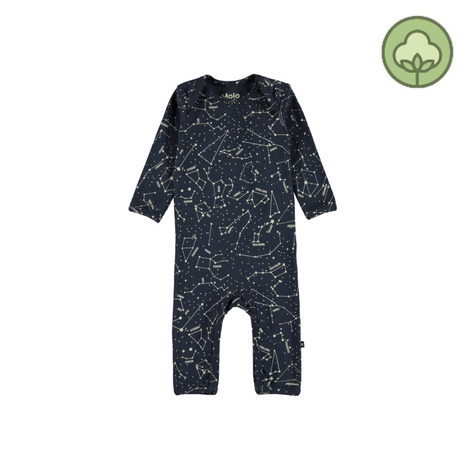 Molo Kids Molo Kids Faso Star Maps Organic Baby Bodysuit Romper