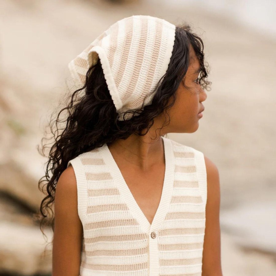 Rylee And Cru Crochet Scarf Headband || Sand Stripe Accessories