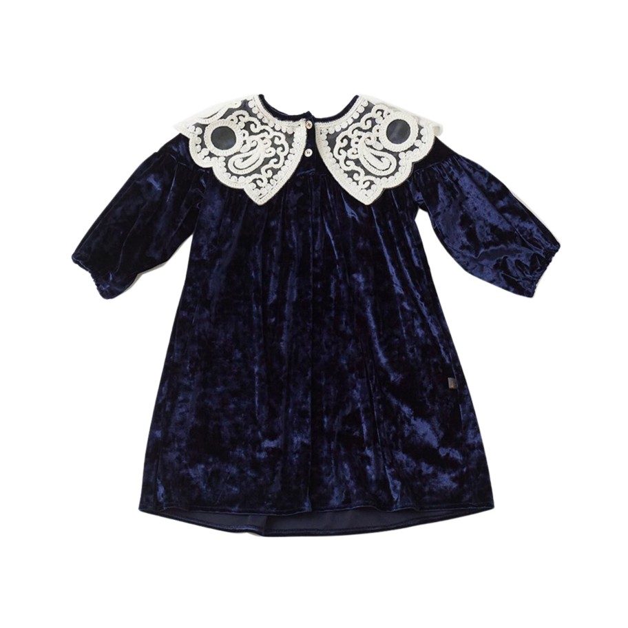 Petite Hailey Petite Hailey Lace Collar Dress Navy Dresses