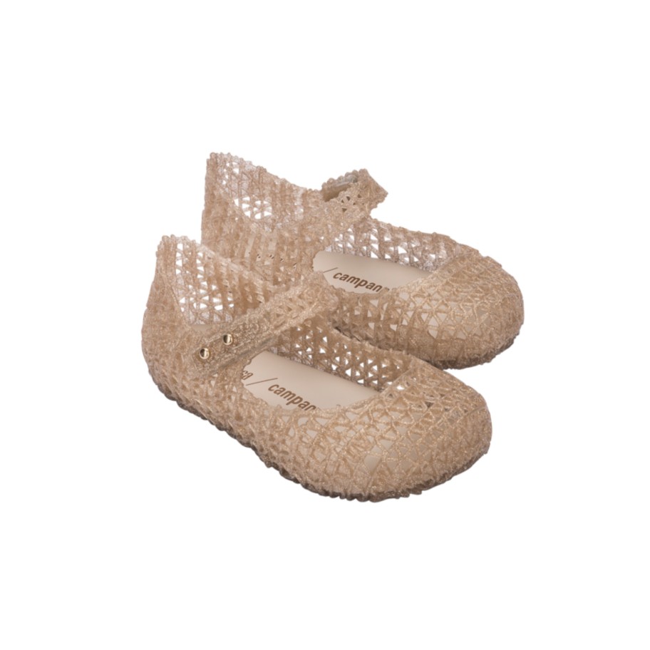 Mini Melissa Mini Melissa Mini Campana Papel Bb Beige Glitter Shoes