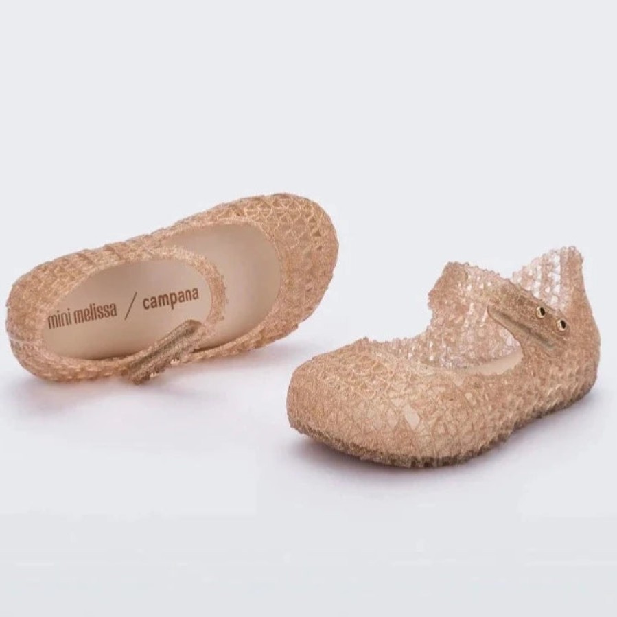 Mini Melissa Mini Melissa Mini Campana Papel Bb Beige Glitter Shoes