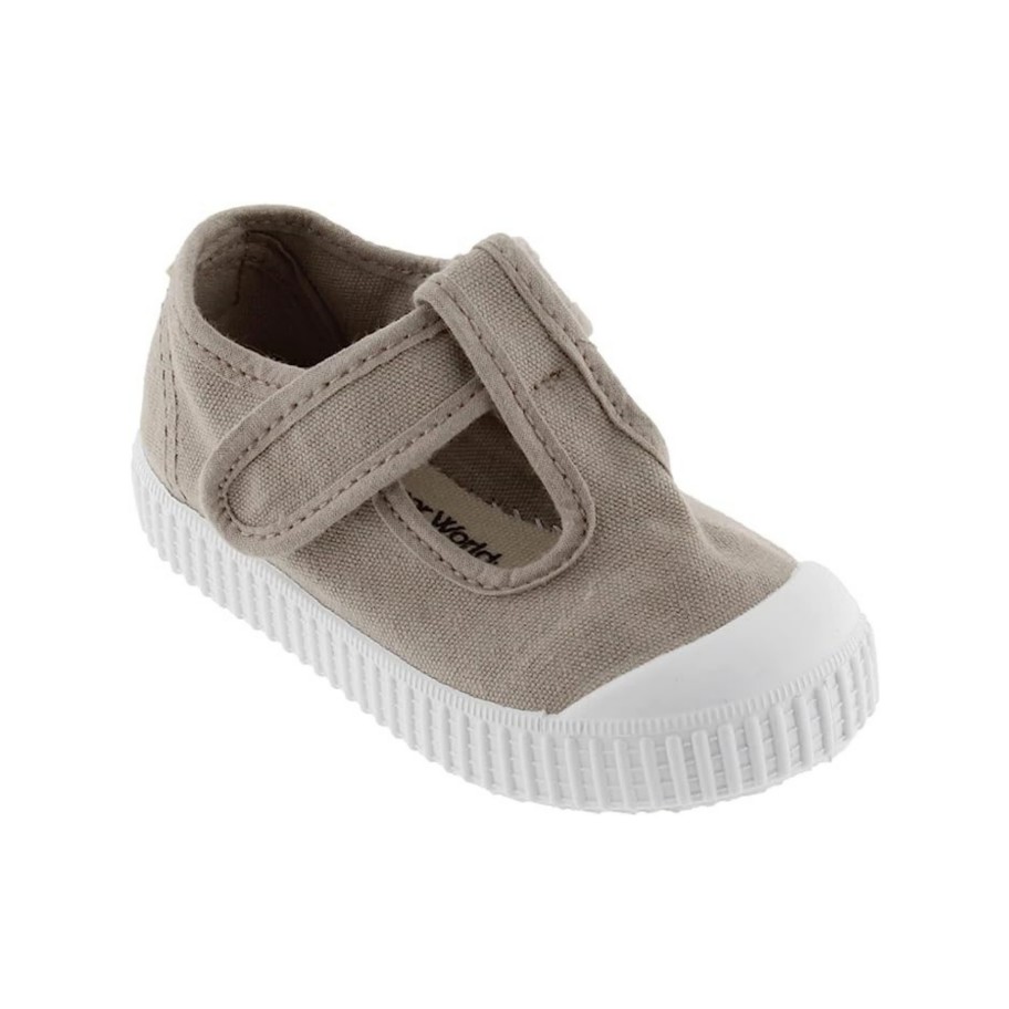 Victoria Victoria Kids Canvas T-Strap Beige Shoes