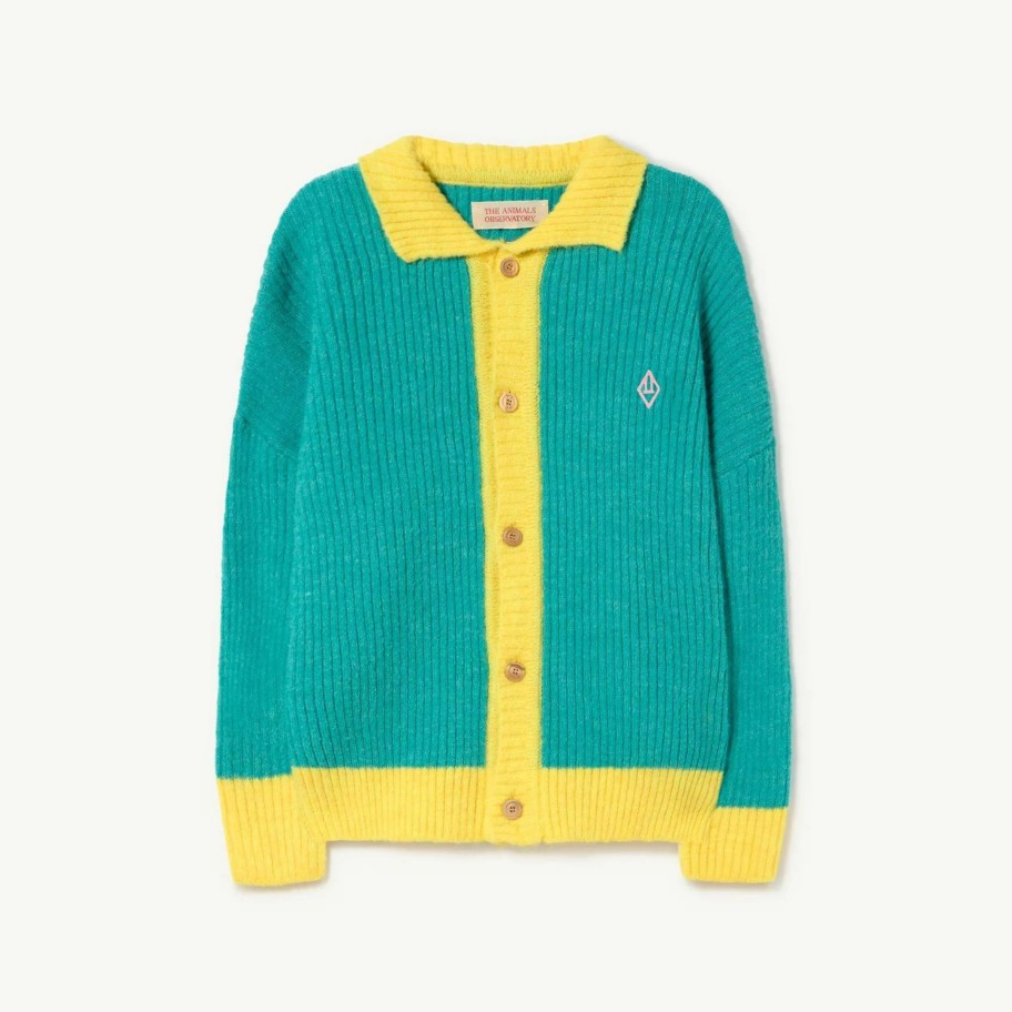 The Animals Observatory The Animals Observatory Bicolor Turquoise Toucan Cardigan Cardigans