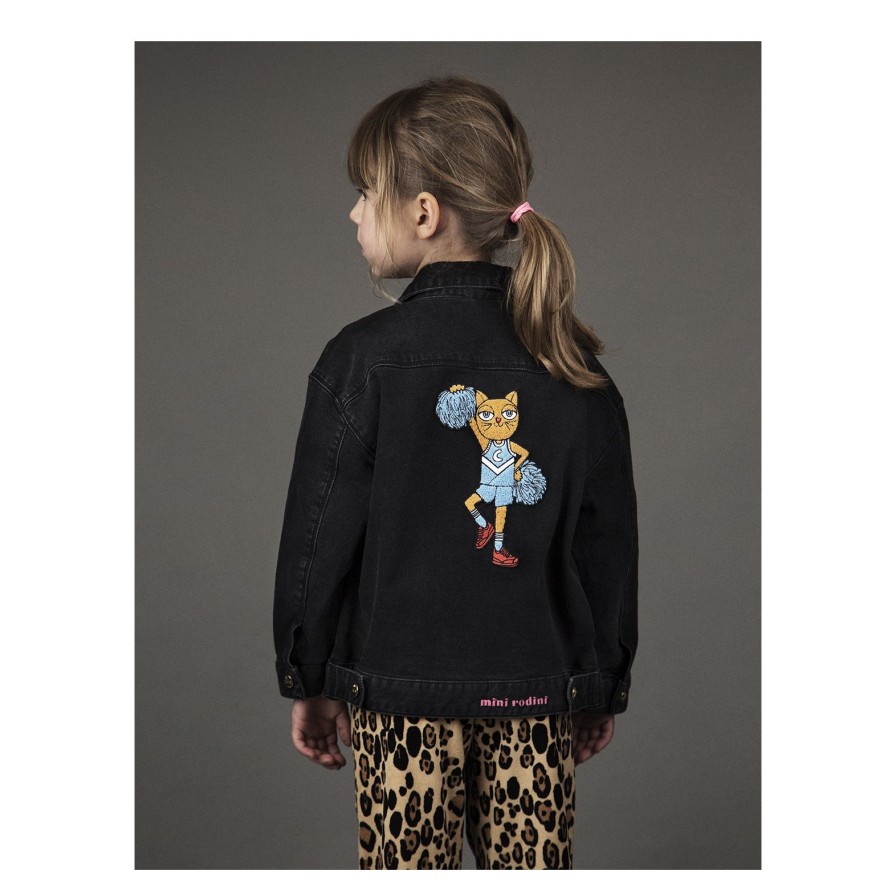 Mini Rodini Mini Rodini Cheer Cat Denim Jacket * Final Sale Jackets