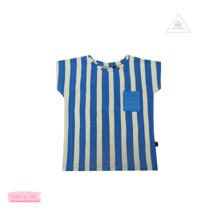 Papu Stories Papu Stories Organic Pocket Blue Stripes T Shirt Shirts