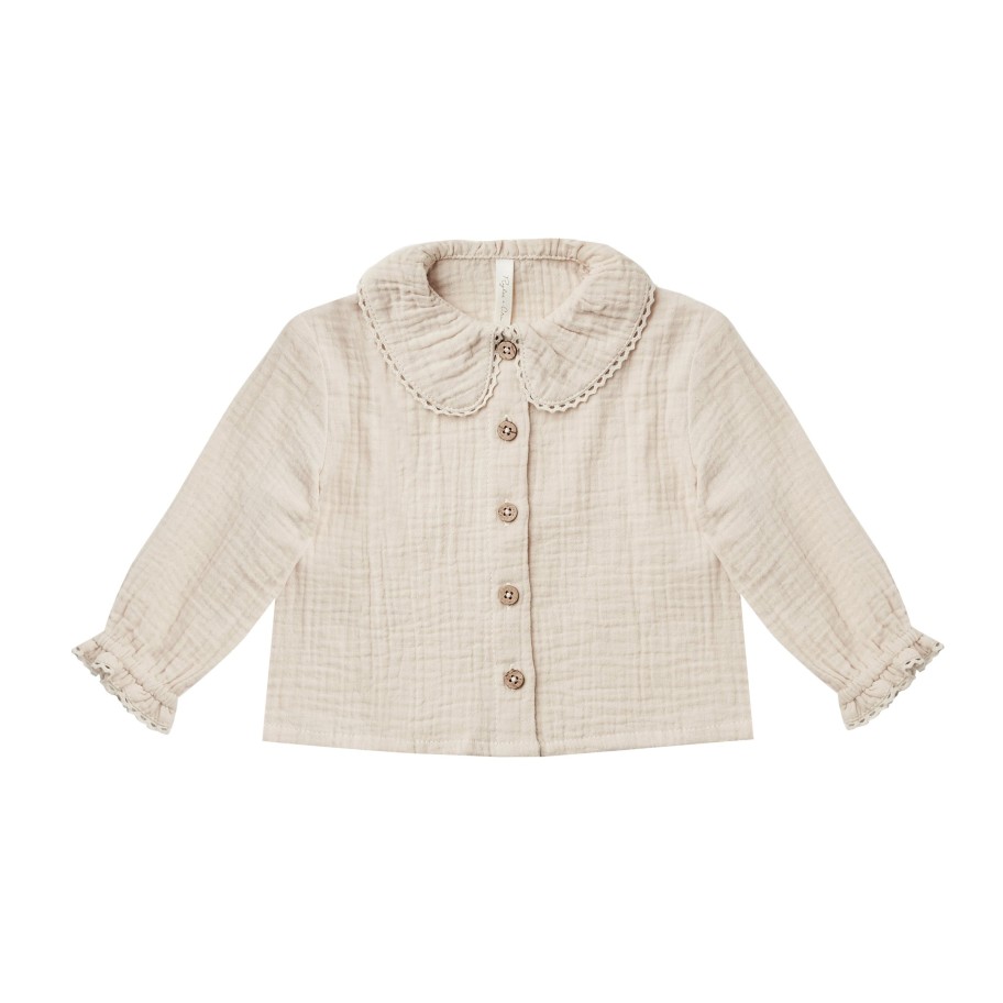 Rylee And Cru Rylee And Cru Oversized Collar Blouse Stone Blouses