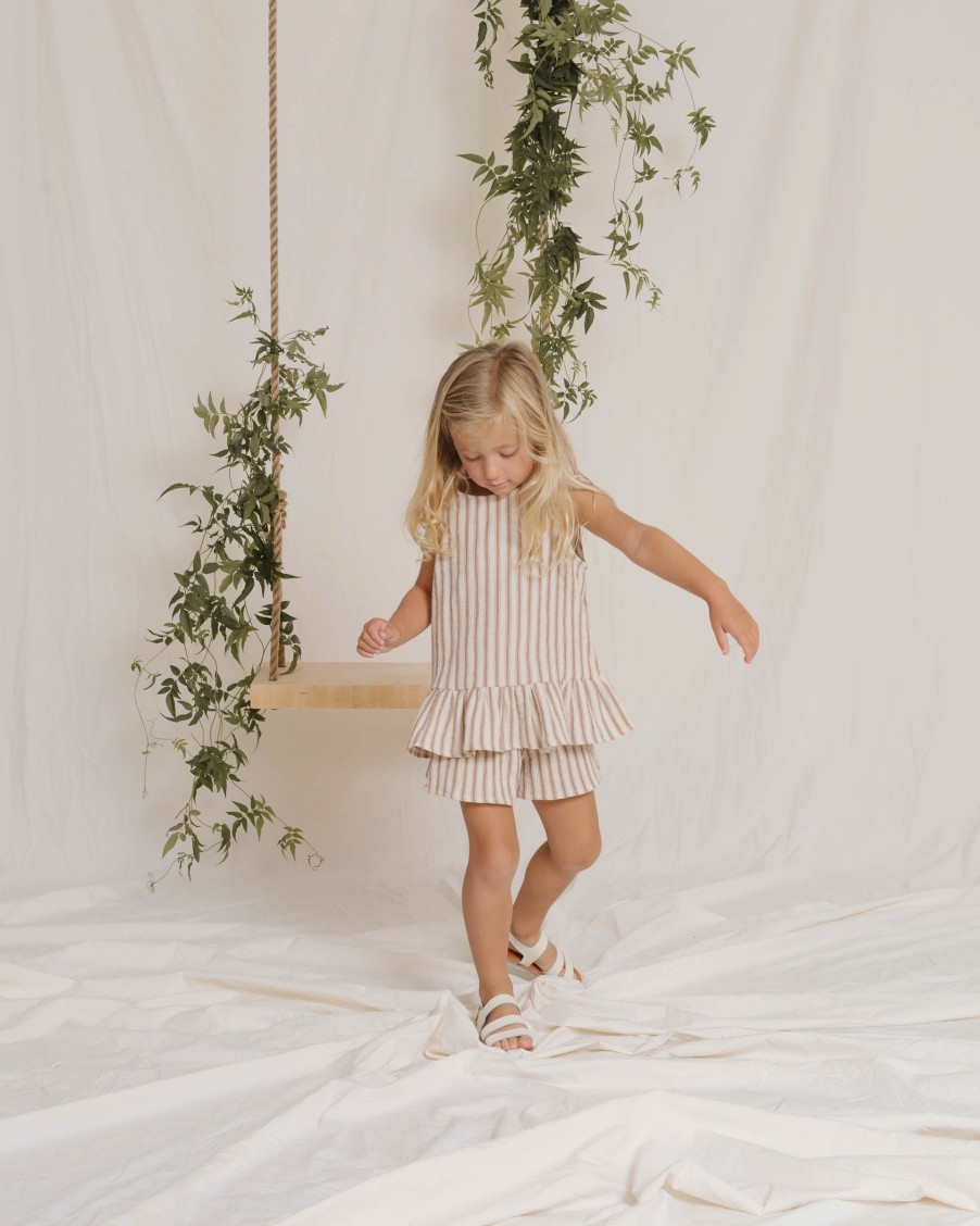 Rylee And Cru Rylee + Cru Striped Solana Short Natural Amber Dresses