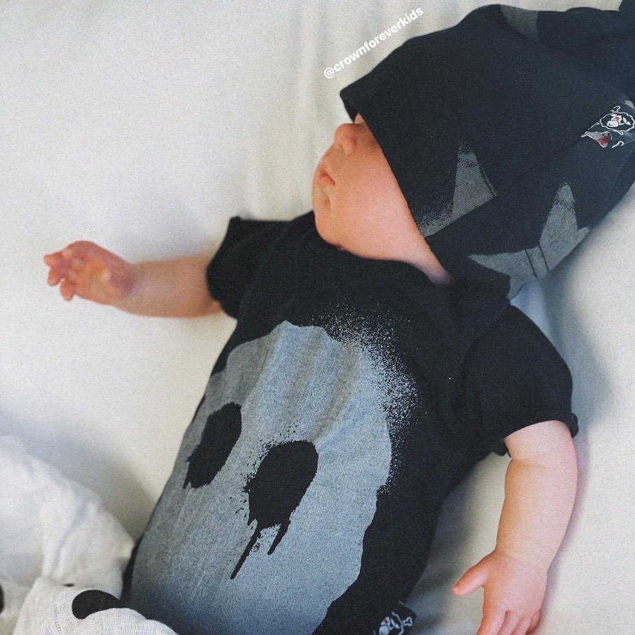 Nununu World Nununu World Baby Melting Mask Onesie Black Onesies