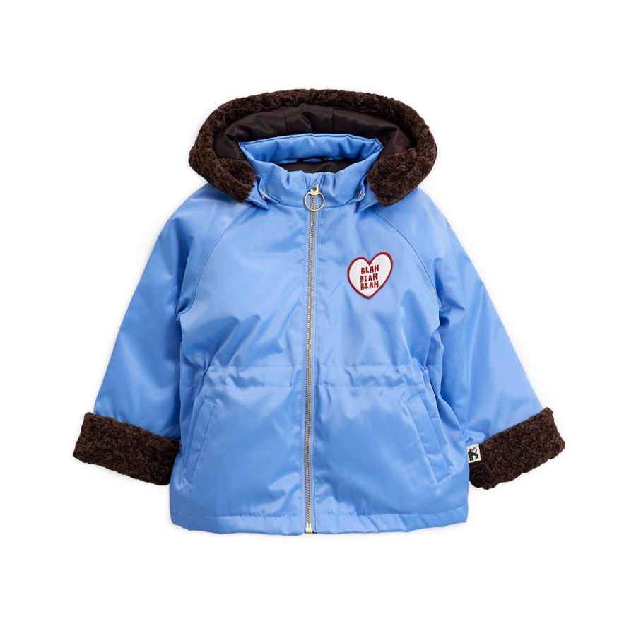 Mini Rodini Mini Rodini Faux Fur Parka Light Blue Jackets