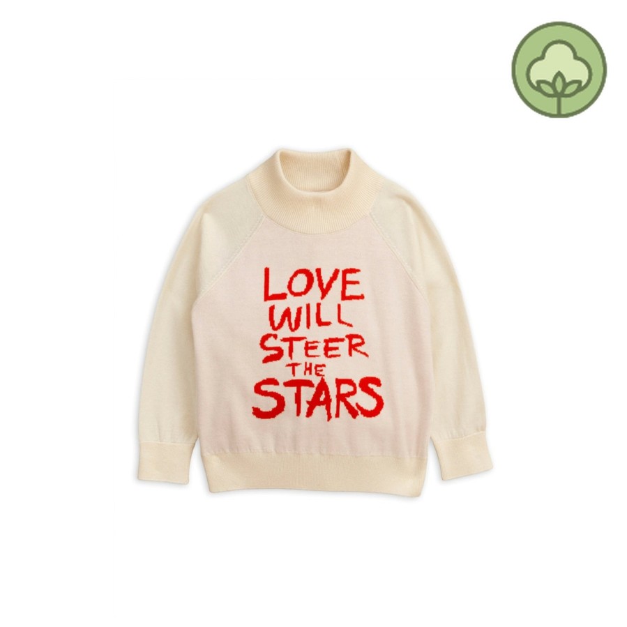 Mini Rodini Mini Rodini Love Knitted Sweater White Sweatshirts