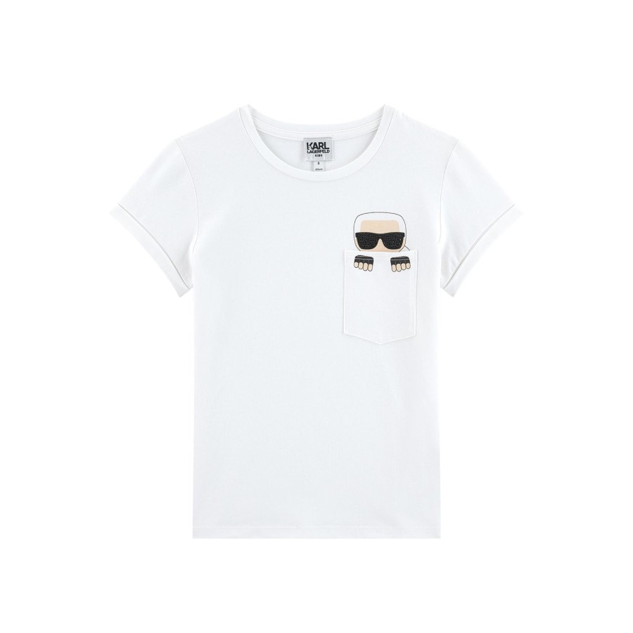 Karl Lagerfeld Kids Karl Lagerfeld Kids Girls Cotton Pocket T-Shirt Shirts