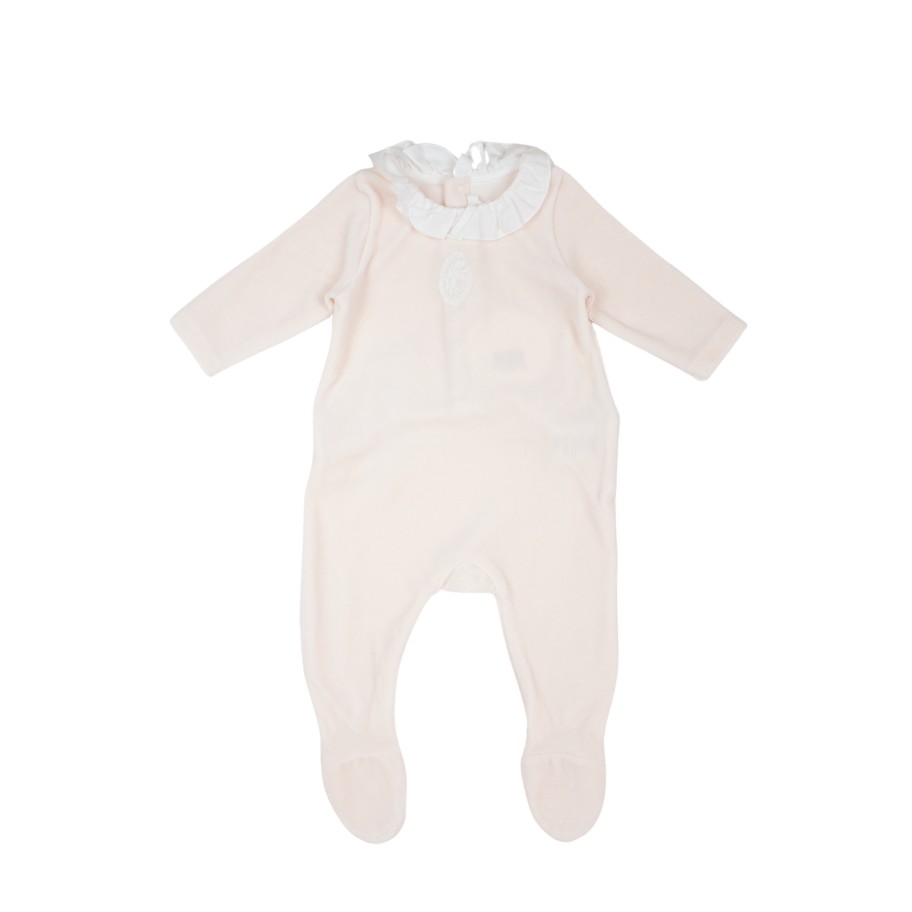 Chloé Kids Chloe Kids Long Sleeve Percalec Collar Baby Footie Onesies