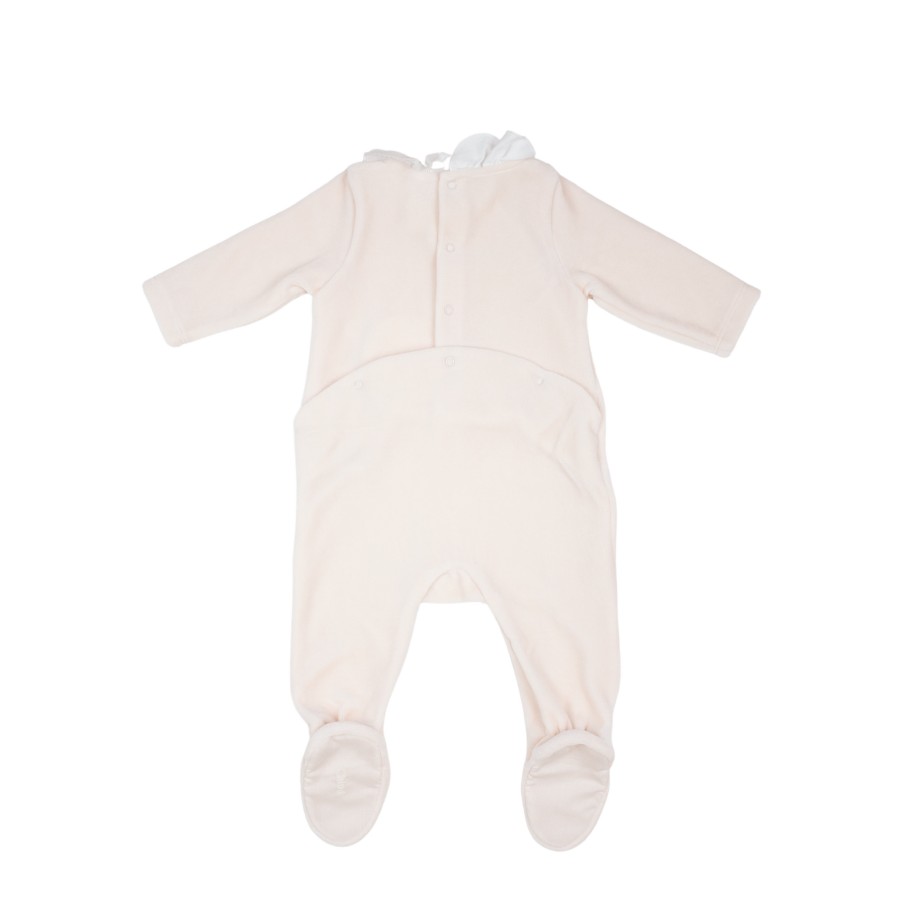 Chloé Kids Chloe Kids Long Sleeve Percalec Collar Baby Footie Onesies