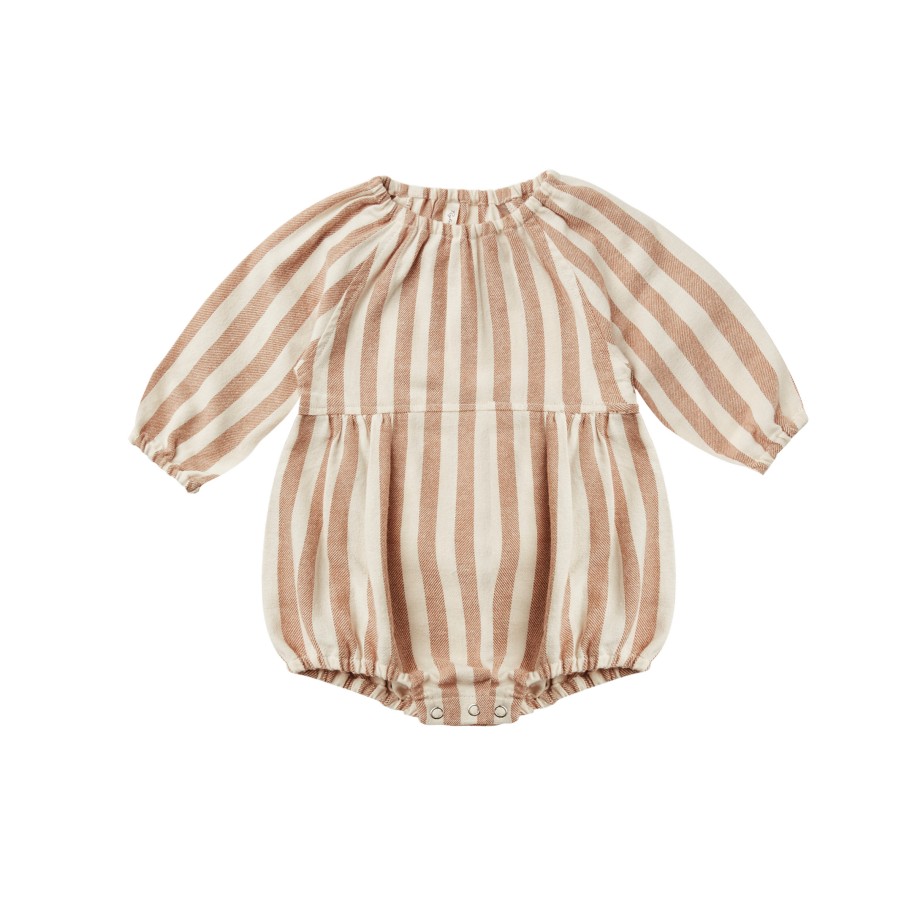 Rylee And Cru Rylee And Cru Long Sleeve Bubble Romper Retro Stripe Romper