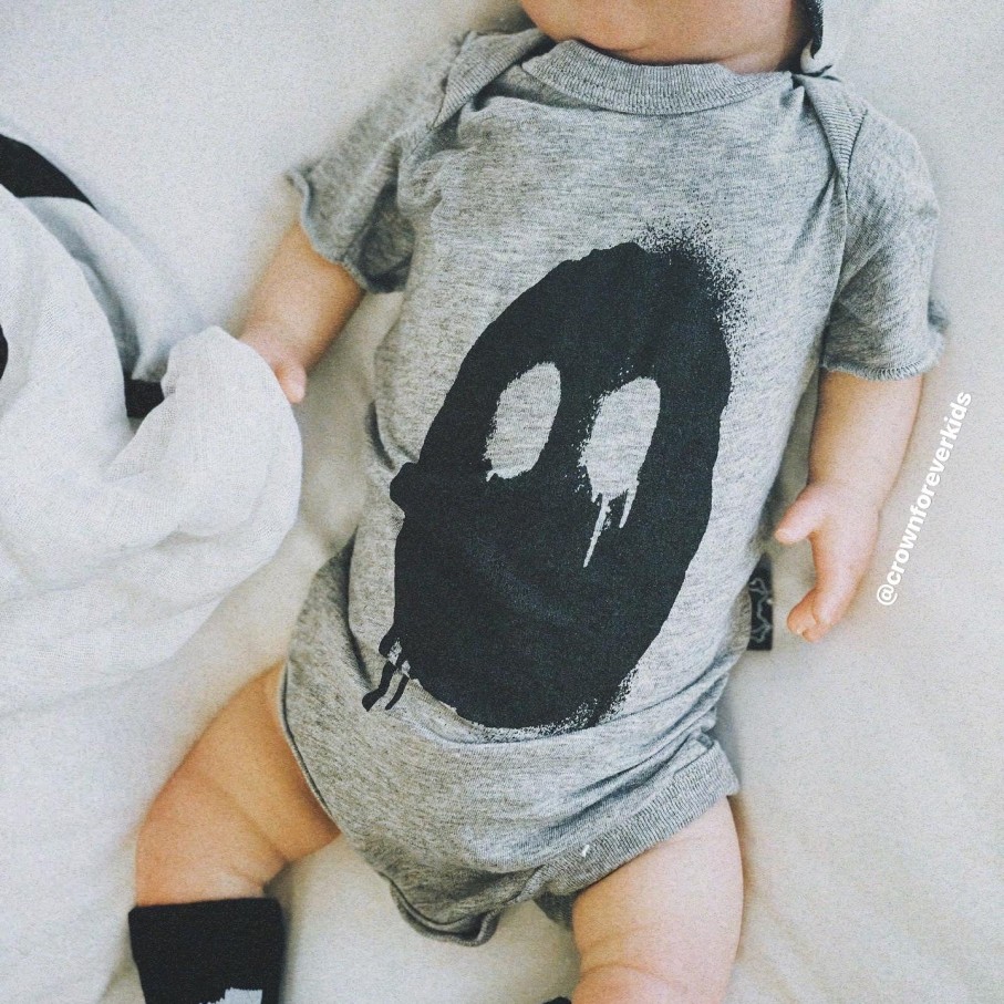 Nununu World Nununu World Baby Melting Mask Onesie Grey Onesies