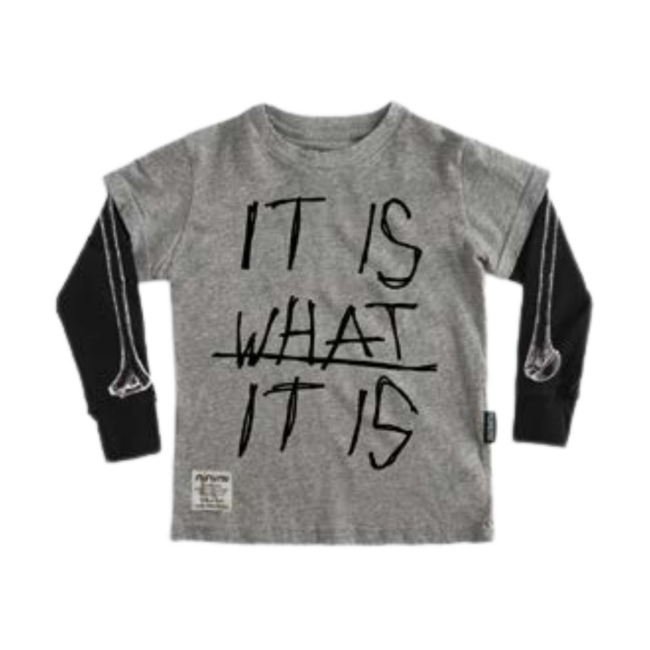 Nununu World Nununu World It Is What It Is T Shirt Grey Shirts