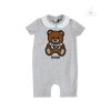 Moschino Moschino Baby Short Sleeve Romper With Collar Bear Gift Box Romper