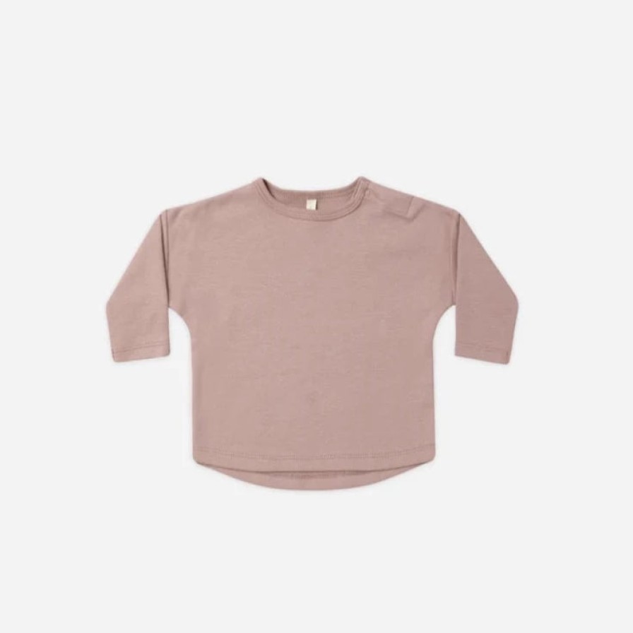 Quincy Mae Quincy Mae Long Sleeve Tee || Mauve Shirt