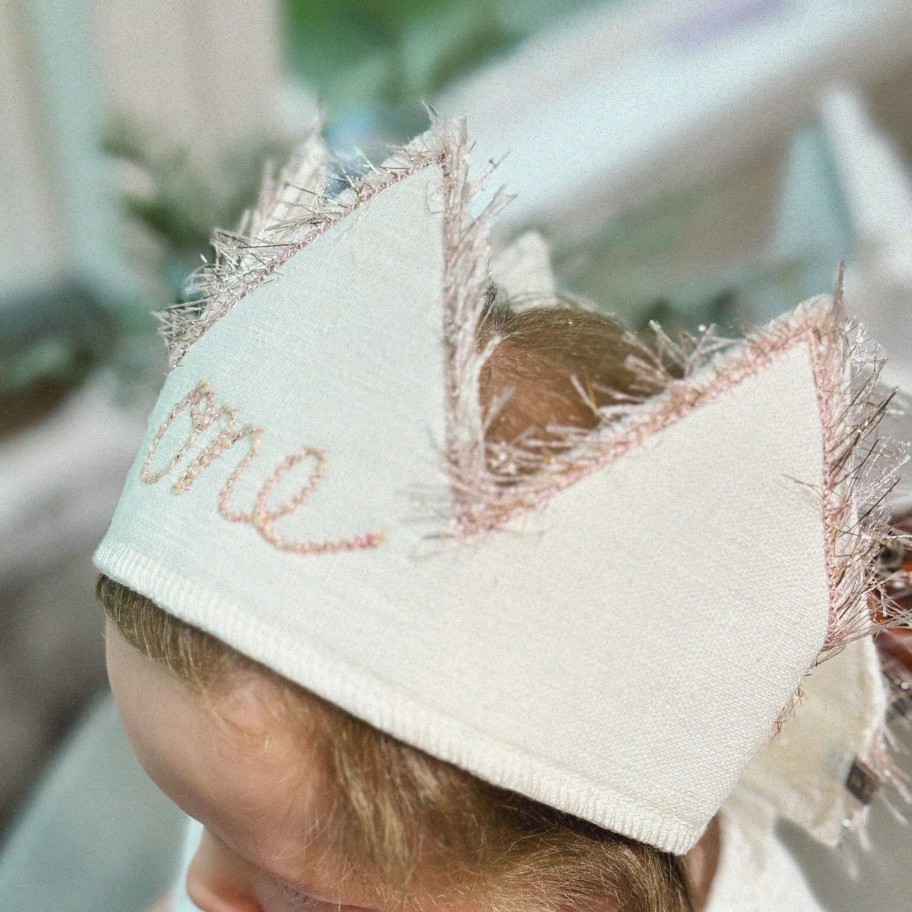 Oh Baby! Oh Baby! Birthday Crown "One" Linen Hat Hats