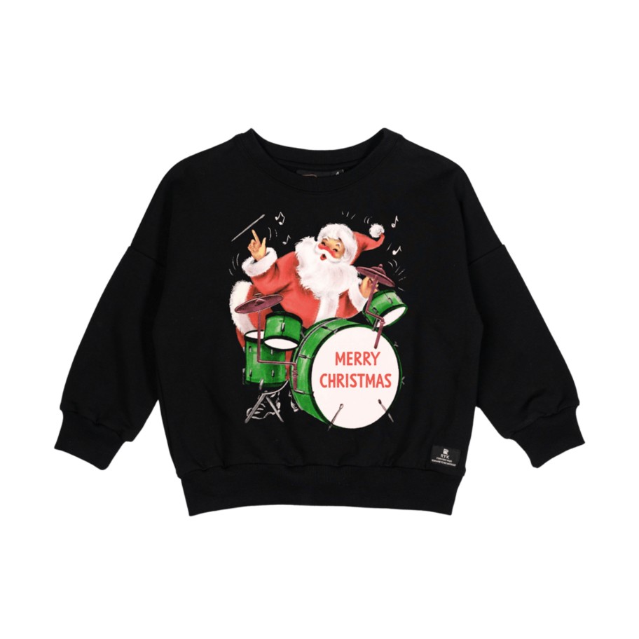 Rock Your Baby Rock Your Baby Santa Drummer Sweatshirt Sweatshirts