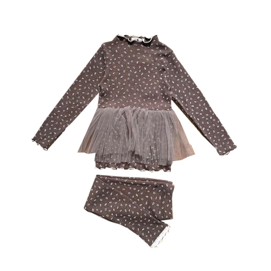 Petite Hailey Petite Hailey Poppy Tutu Set Brown Sets