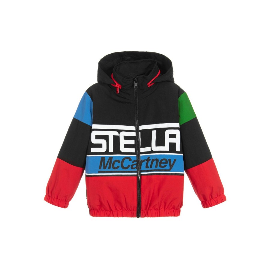 Stella McCarney Kids Stella Mccartney Kids Boys Black Logo Jacket Jackets