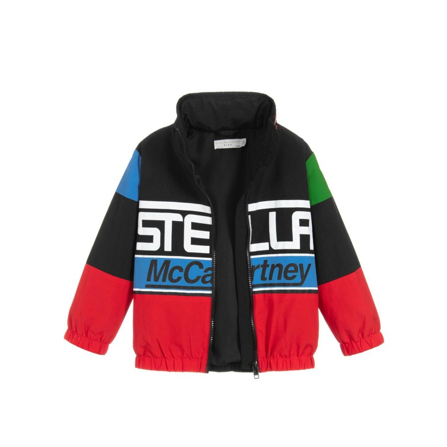 Stella McCarney Kids Stella Mccartney Kids Boys Black Logo Jacket Jackets