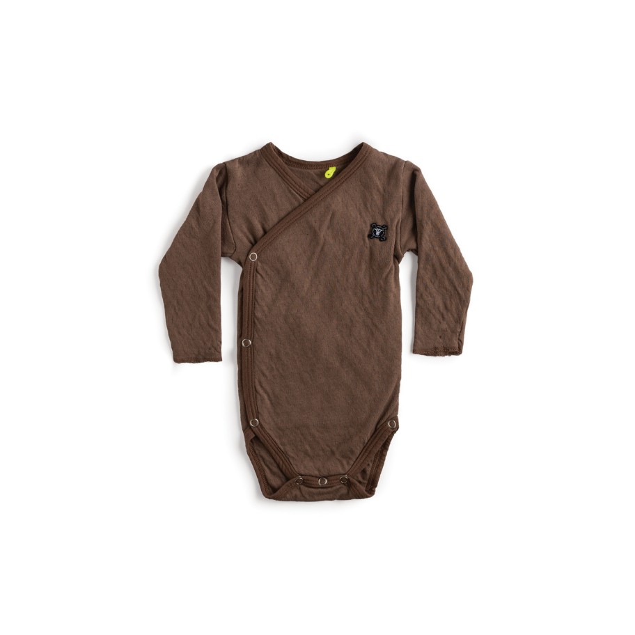 Nununu World Nununu World Baby Soft Envelope Bodysuit Brown Onesies