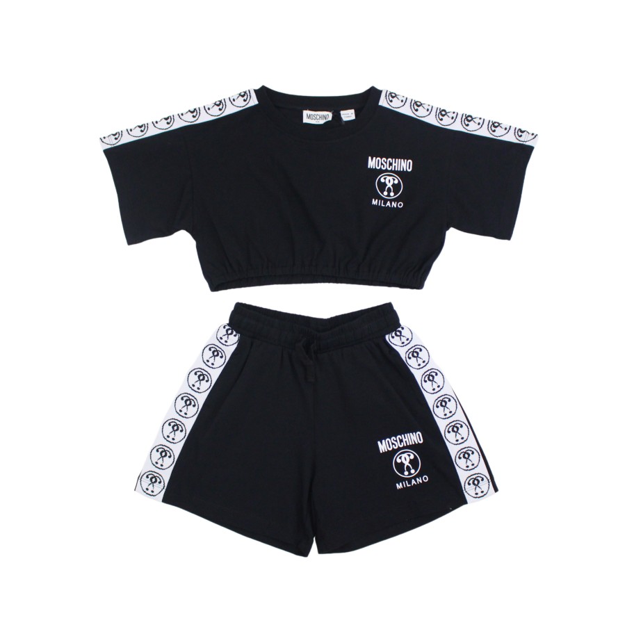 Moschino Moschino Kids Girl'S 2-Piece Milano Monogram Tape T-Shirt & Short Set Sets