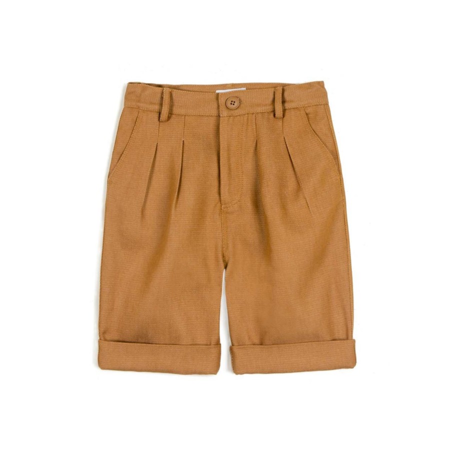 Wolf and Rita Wolf And Rita Tadeu Ocre Woven Boy Short Shirts