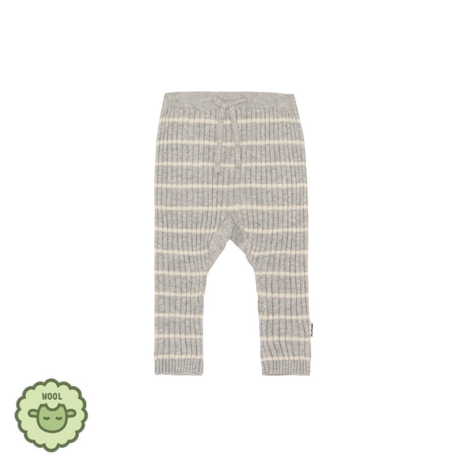 Molo Kids Molo Kids Sigmund Grey Stripe Baby Knit Leggings Leggings