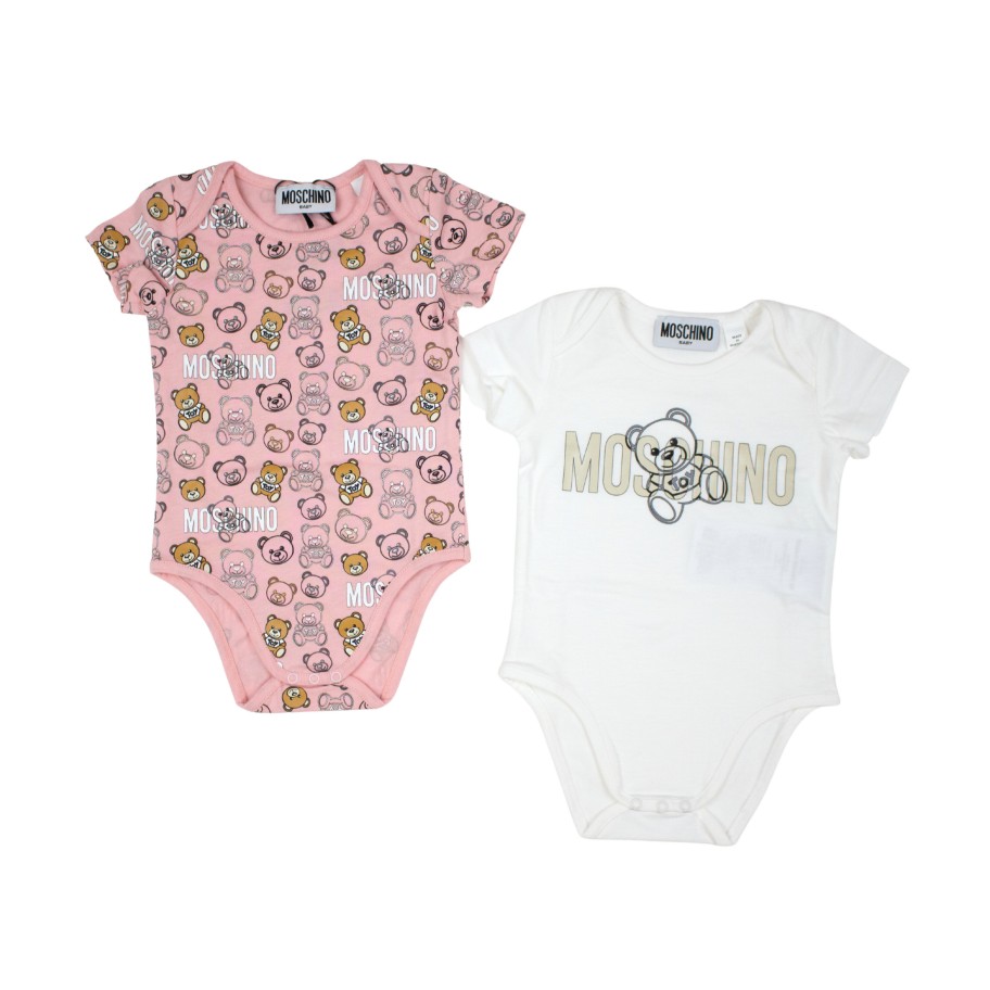 Moschino Moschino Kids Baby Teddy Bear-Print Two-Pack Body Gift Box Onesies