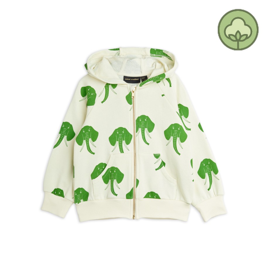 Mini Rodini Mini Rodini Elephants Aop Zip Hoodie Hoodies