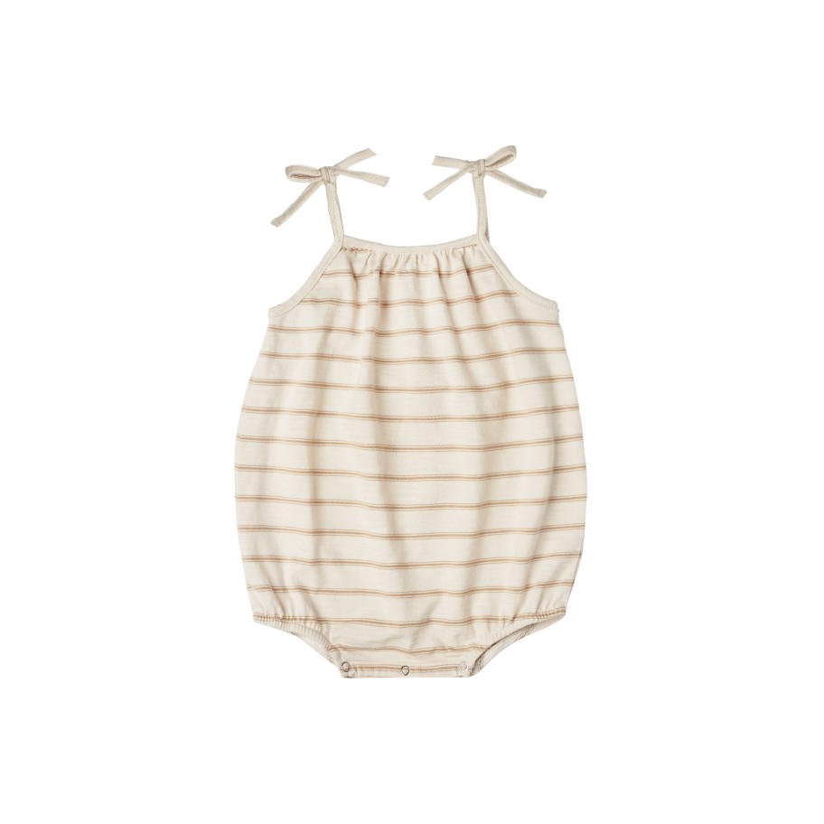 Rylee And Cru Rylee + Cru Striped Nola Onesie Almond Natural Onesies