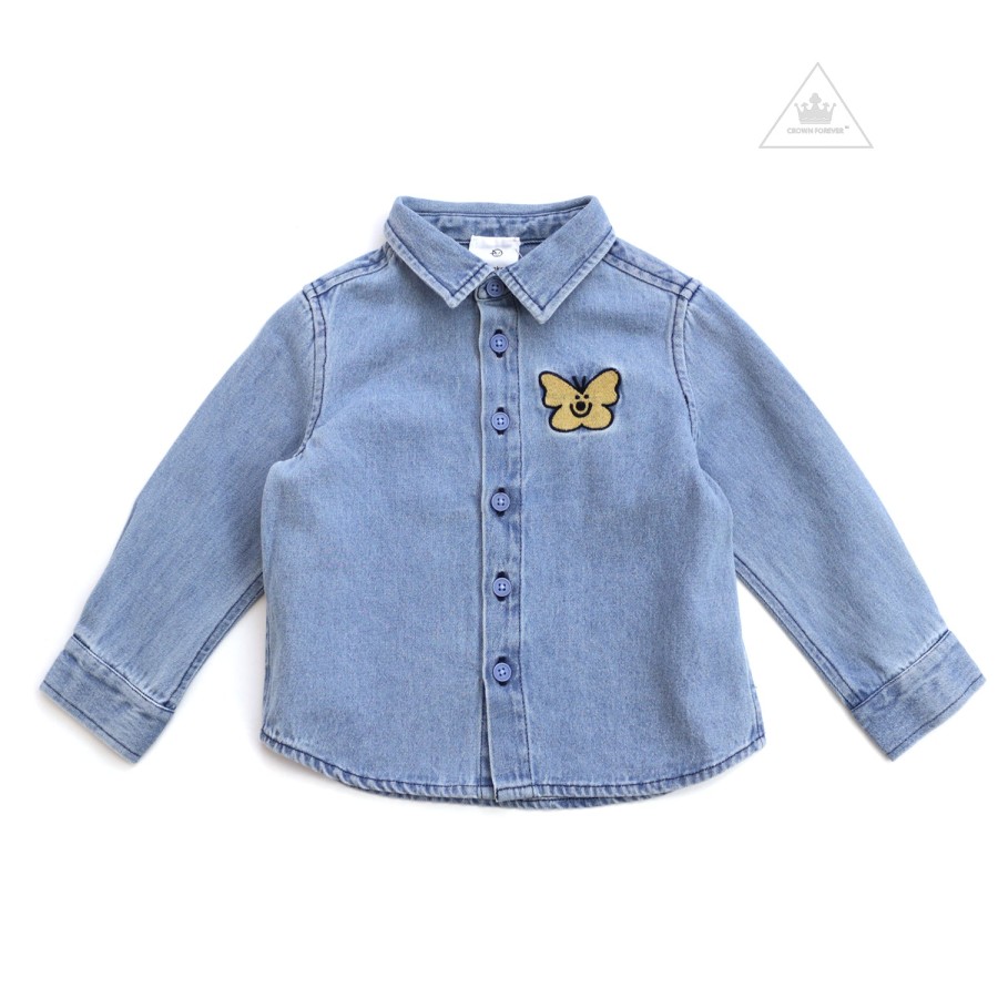 Wynken Wynken Baby Apache Shirt - Bleached Denim Shirts