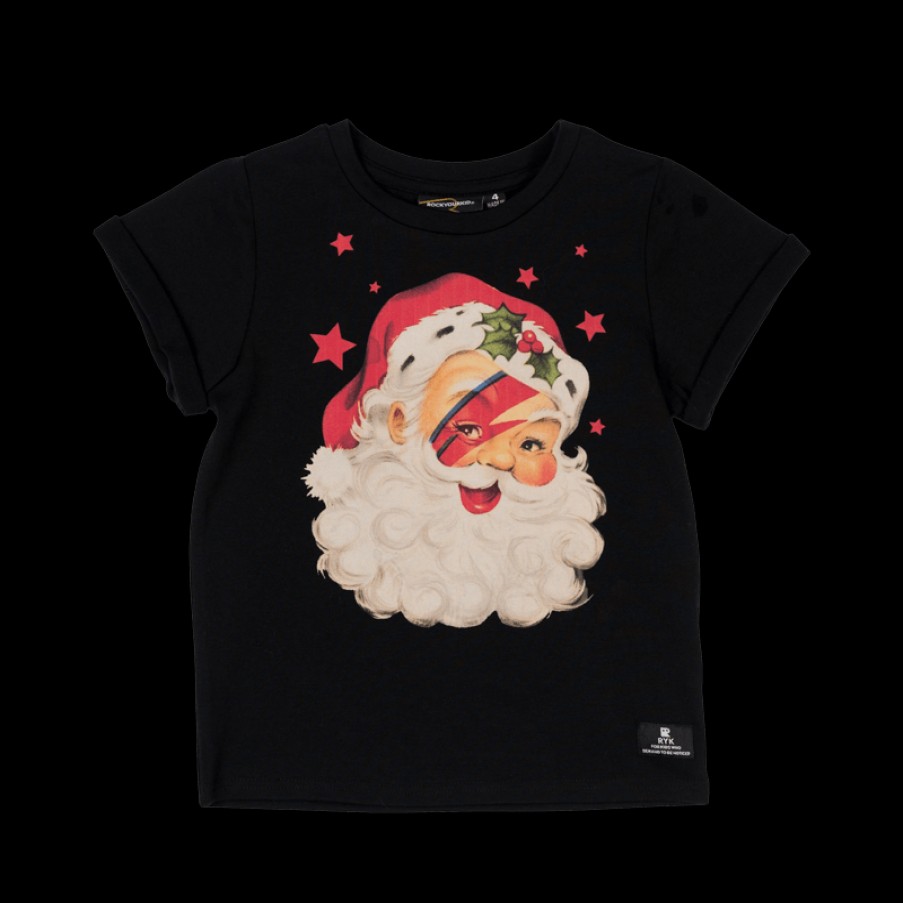 Rock Your Baby Rock Your Baby Bowie Santa T Shirt Shirts